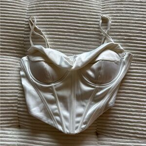 White Satin corset top